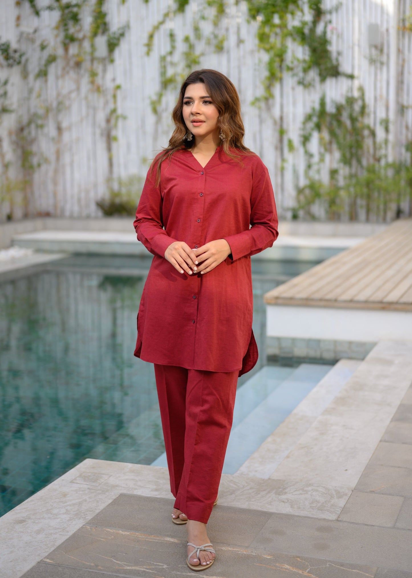 CLASSIC V_Maroon Linen | NJ-B2-007