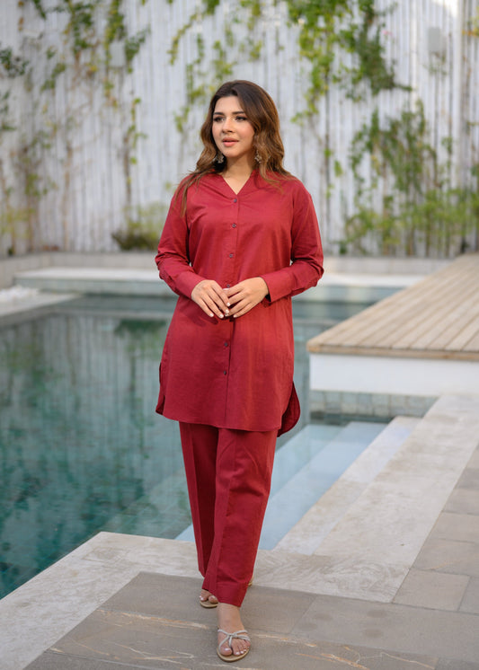 CLASSIC V_Maroon Linen | NJ-B2-007